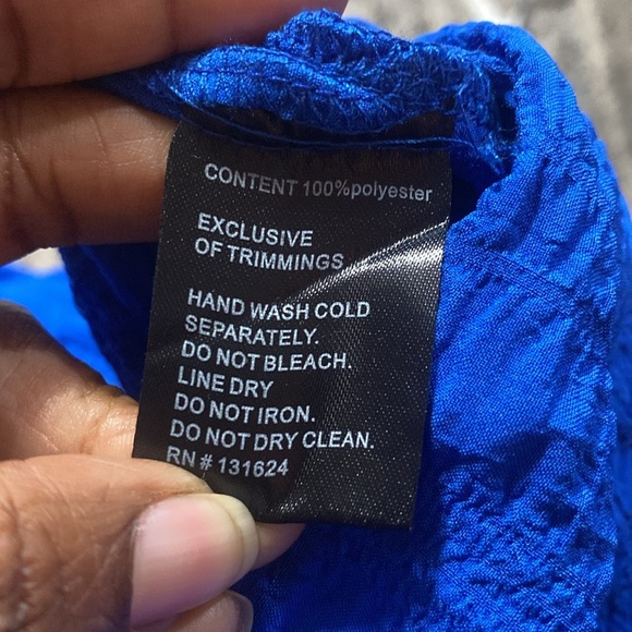 Calessa Blue Textured tunic 3/4 sleeve Top with pockets sz 3X - Picture 9 of 9